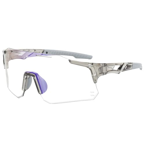 TocaFeank Photochrome Sonnenbrille | Polarisierte Radfahrergläser | UV400 Schutz Sport Sonnenbrille für Männer und Frauen | Leichte -Reitgläser zum Fahren des Kletterns von TocaFeank