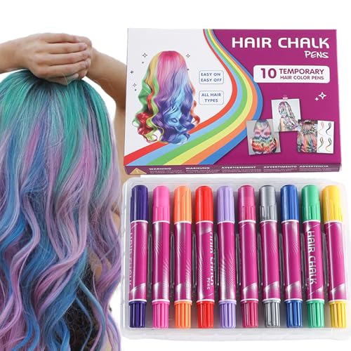 TocaFeank Temporäre Haarfarbe, 10 Farben Haarkreide Set, Temporäre Auswaschbare Haarfarben Schmink-Set Spaßspielzeug für Mädchen Kinder Erwachsene & Cosplay TocaFeank Temporäre Haarfarbe, 10 Farben Haarkreide Set, Temporäre Auswaschbare Haarfarben Schmink-Set Spaßspielzeug für Mädchen Kinder Erwachsene & Cosplay von TocaFeank