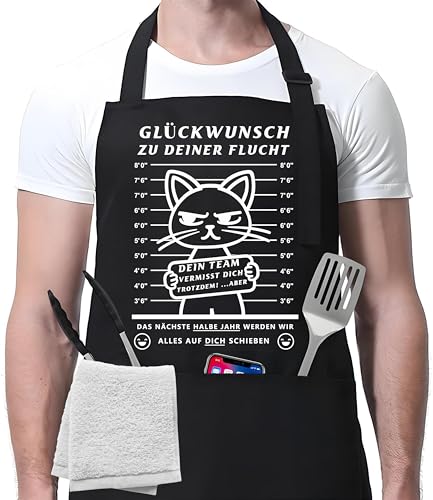 Toctax Abschiedsgeschenk Kollegen – Lustige Grillschürze als Geschenkidee zur Abschied, zum Jobwechsel oder Pensionierung – Kochschürze für Männer & Frauen – Witziges Geschenk für Kollegin & Kollegen von Toctax