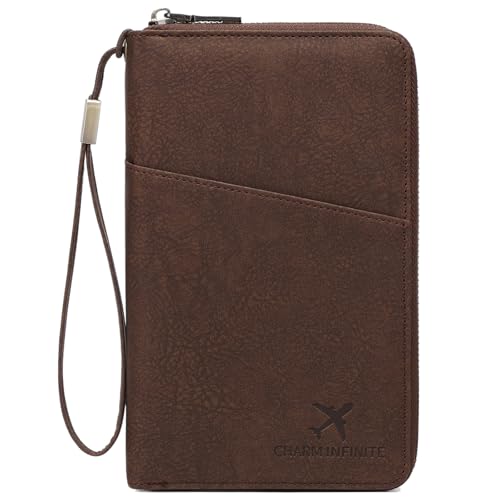 Toctax Reisepass Tasche Familie Reiseorganizer mit RFID-Blocker, Reisepass Organizer Reisepasshülle für Damen und Herren (Kaffee) von Toctax