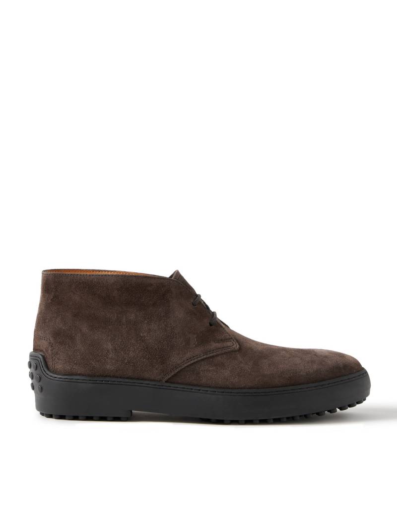 Tod's - Logo-Debossed Suede Chukka Boots - Men - Brown - UK 9.5 von Tod's