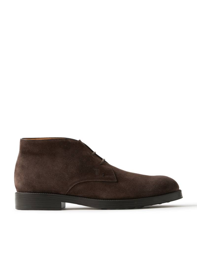 Tod's - Logo-Debossed Suede Desert Boots - Men - Brown - UK 12 von Tod's