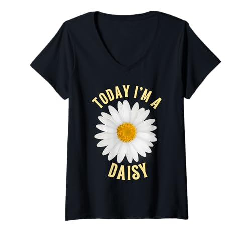 Damen LUSTIGE Blume Heute Bin ICH EIN GÄNSEBLÜMCHEN T-Shirt mit V-Ausschnitt Damen LUSTIGE Blume Heute Bin ICH EIN GÄNSEBLÜMCHEN T-Shirt mit V-Ausschnitt von Today I'm A Daisy Funny Flower Daises