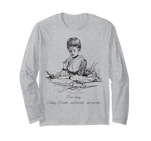 Procrastinating Writer Autor Editor Funny Literary Women Langarmshirt von Today I wrote... and rewrote.. and rewrote Author