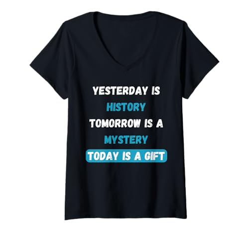 Damen Heute ist EIN spirituelles, inspirierendes Zitat: Design for Life T-Shirt mit V-Ausschnitt Damen Heute ist EIN spirituelles, inspirierendes Zitat: Design for Life T-Shirt mit V-Ausschnitt von Today is Spiritual Life Motivation Apparel