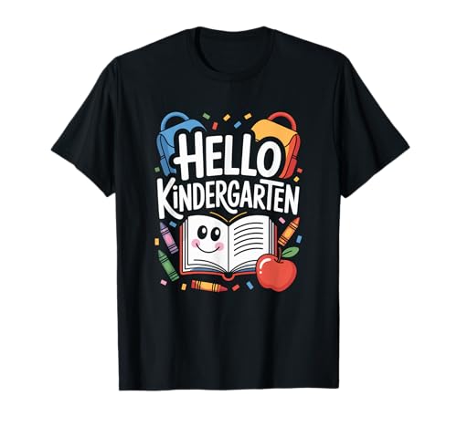 Hallo Kindergarten Zurück in die Schule, Einschulung Kinder T-Shirt Hallo Kindergarten Zurück in die Schule, Einschulung Kinder T-Shirt von Toddler Back to school 2025