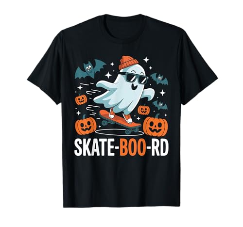 Gruseliger Geist Halloween Jungen Kleinkind Kinder Halloween Kostüm T-Shirt von Toddler Boy Halloween Shirt Kids Retro Skateboard