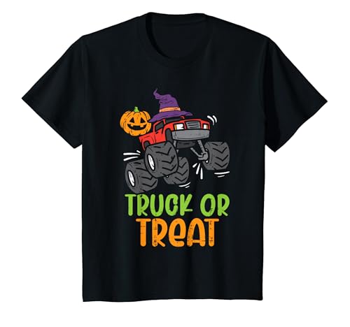 Kinder Monster Truck Or Treat Lustige Halloween Kleinkind Jungen Kinder T-Shirt von Toddler Boy Halloween Shirts For Boys Kids