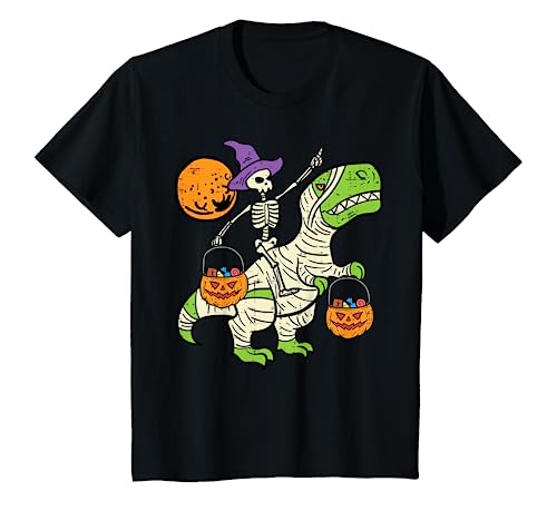 Kinder Skelett Dino Kürbis Halloween Kostüm Kleinkind Jungen Kinder T-Shirt von Toddler Boy Halloween Shirts For Boys Kids