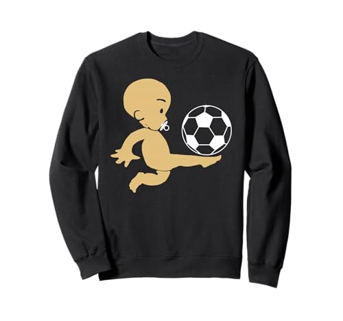 Lustiges Fußball Baby Cartoon mit Schnuller Kick Sweatshirt von Toddler Fußball Spaß Familien Humor Kick Fan