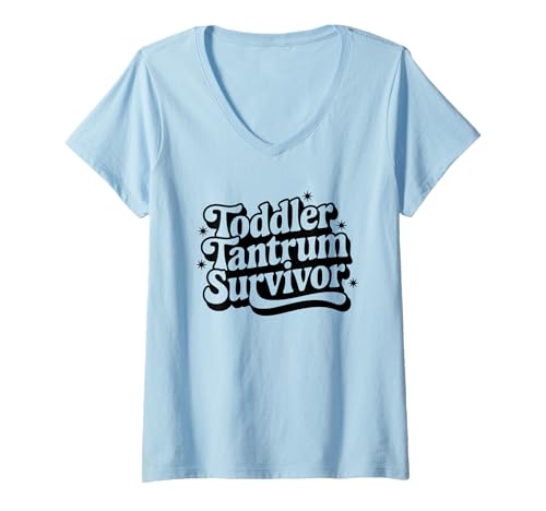 Damen Tantrum-Überlebender für Kleinkinder, Geschenk für neue Mutter von Babys und Kleinkindern T-Shirt mit V-Ausschnitt Damen Tantrum-Überlebender für Kleinkinder, Geschenk für neue Mutter von Babys und Kleinkindern T-Shirt mit V-Ausschnitt von Toddler Mom T-Shirt Co.