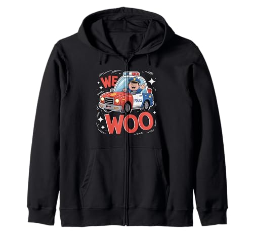 We Woo Polizeiauto Kinder Kapuzenjacke We Woo Polizeiauto Kinder Kapuzenjacke von Toddler Police Car Siren Kids Patrol Cartoon Fun