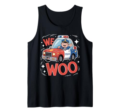 We Woo Polizeiauto Kinder Tank Top We Woo Polizeiauto Kinder Tank Top von Toddler Police Car Siren Kids Patrol Cartoon Fun