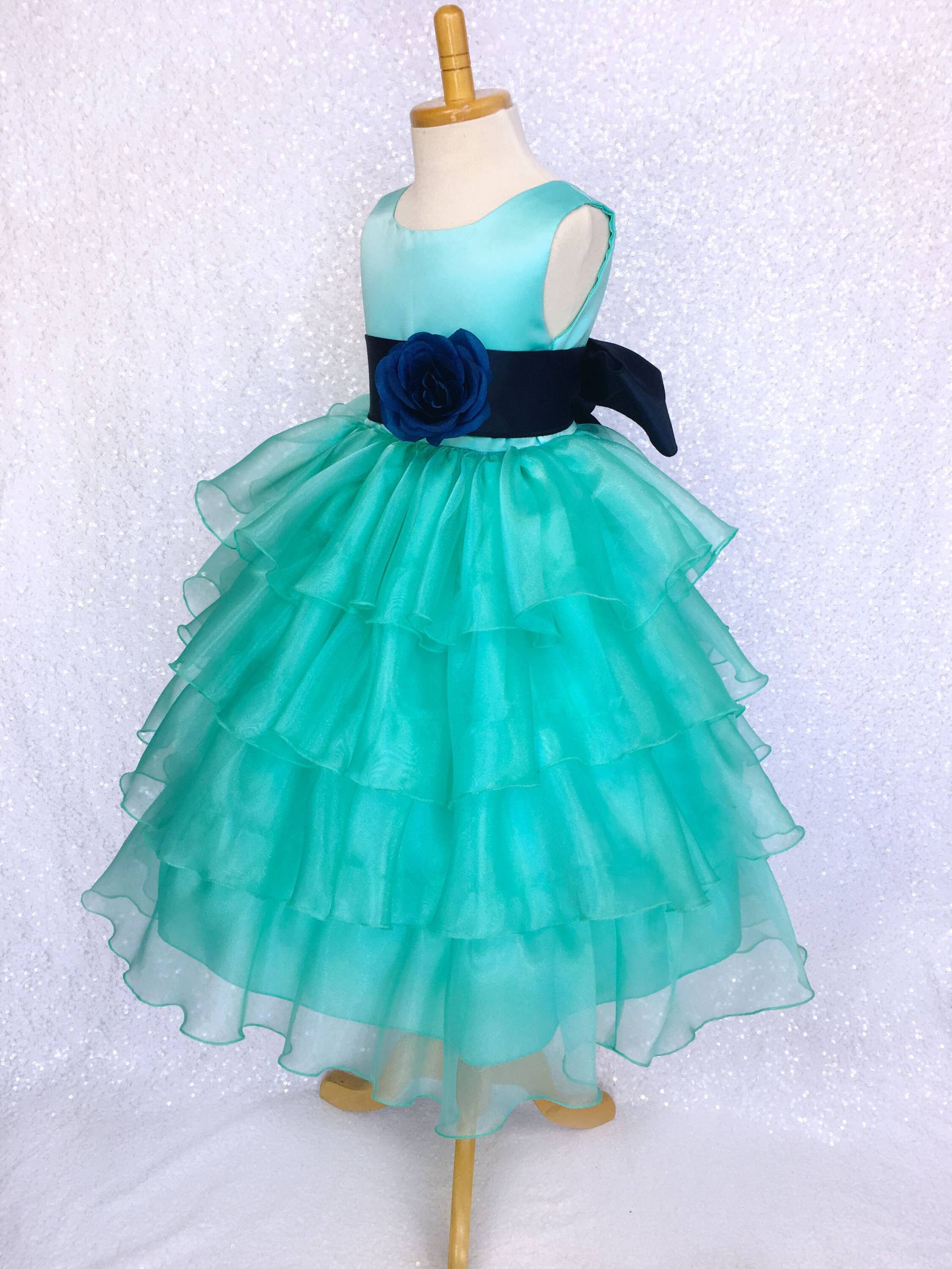 Aqua Organza Blumenmädchen Kleid Ostern Frühling Hochzeit von ToddlersAndTulle