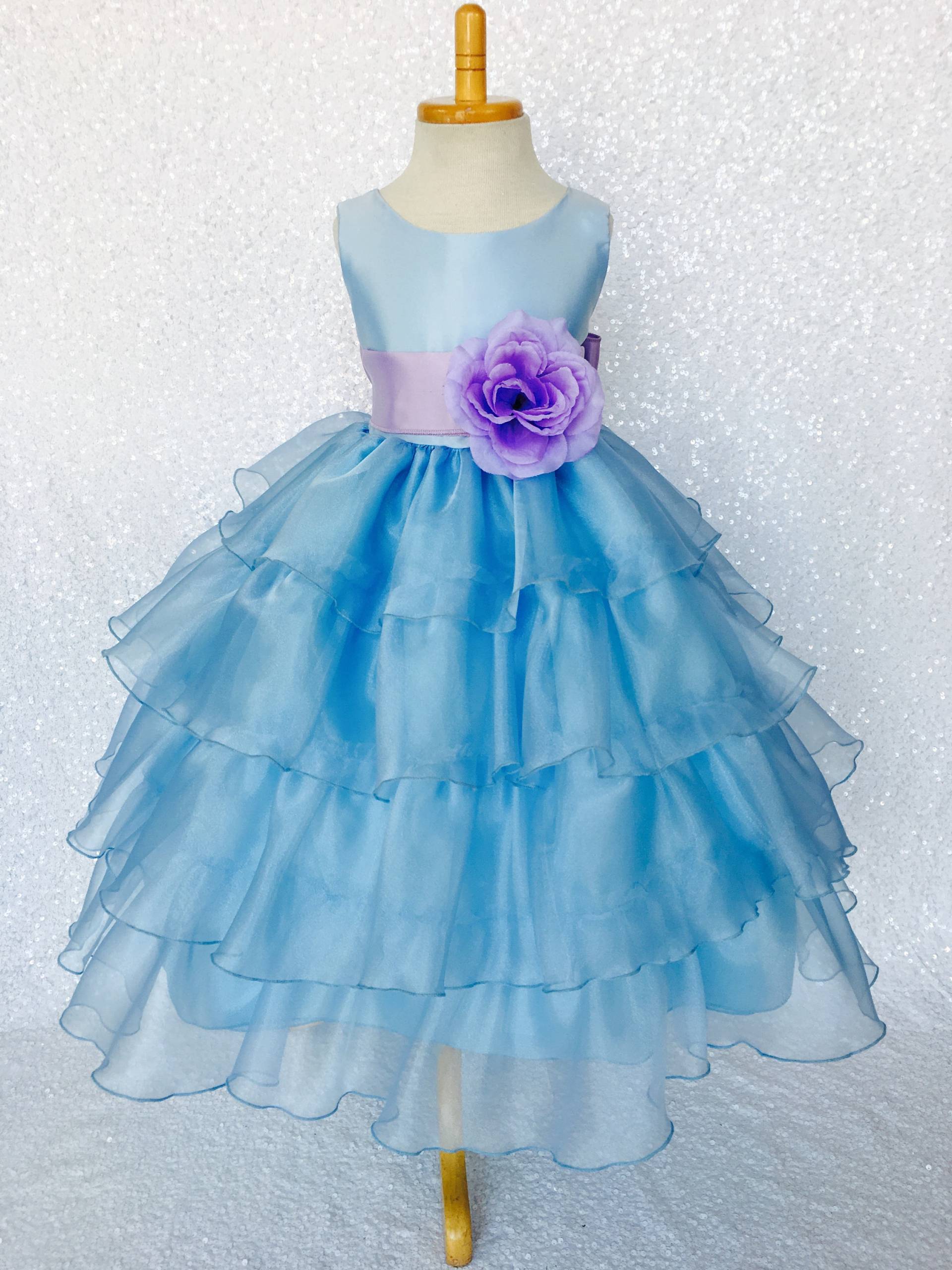 Baby Blau Organza Blumenmädchen Kleid Ostern Hochzeit Im Frühling von ToddlersAndTulle