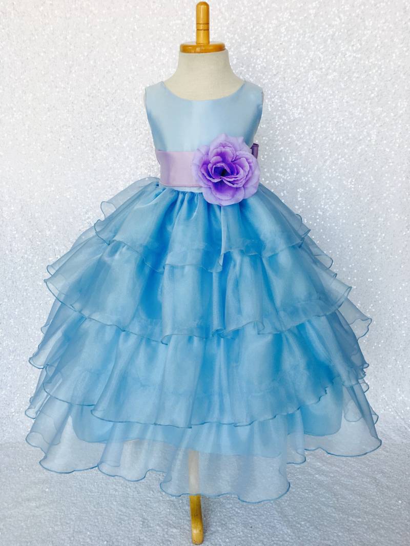 Baby Blau Organza Blumenmädchen Kleid Ostern Hochzeit Im Frühling von ToddlersAndTulle