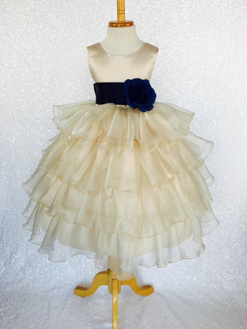 Champagner Organza Blumenmädchen Kleid Country Chic von ToddlersAndTulle