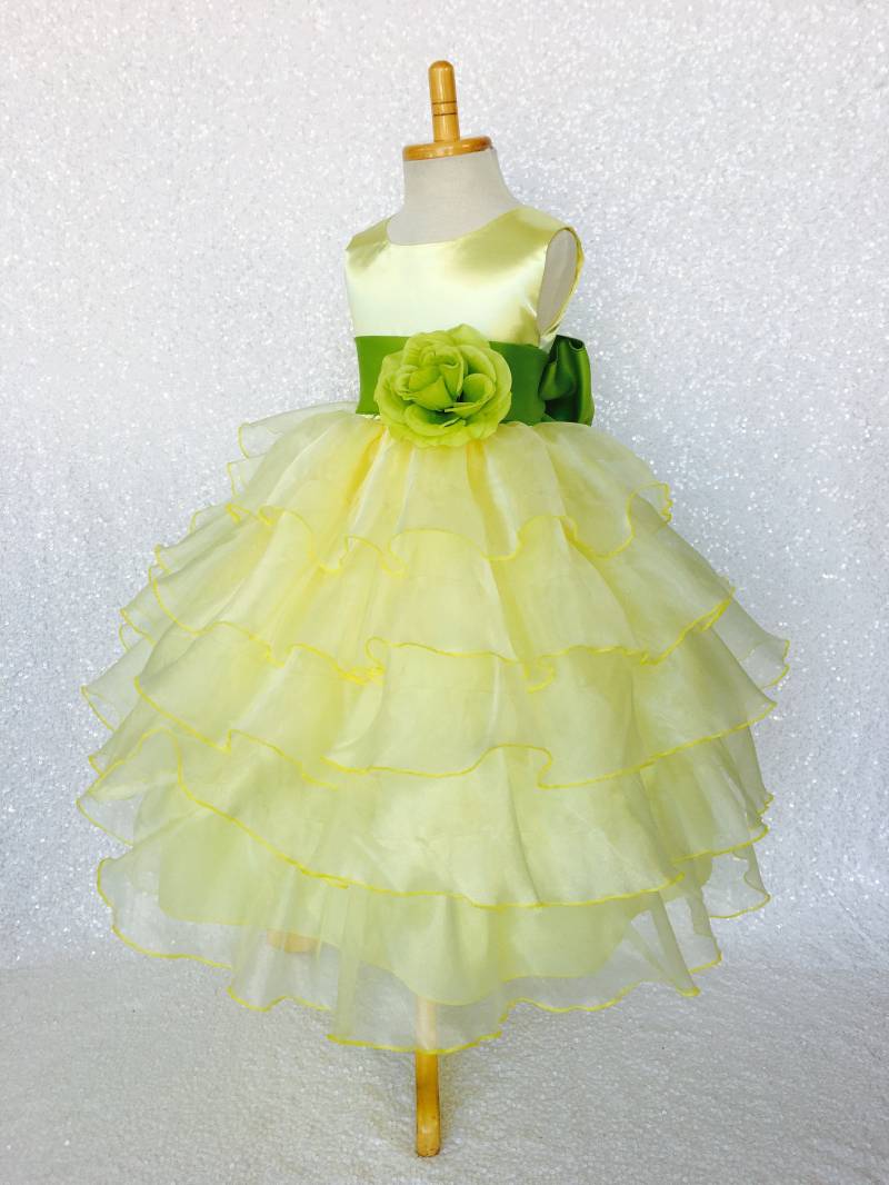 Kanariengelb Rüschen Blumenmädchen Kleid Organza Hochzeit Pageant von ToddlersAndTulle