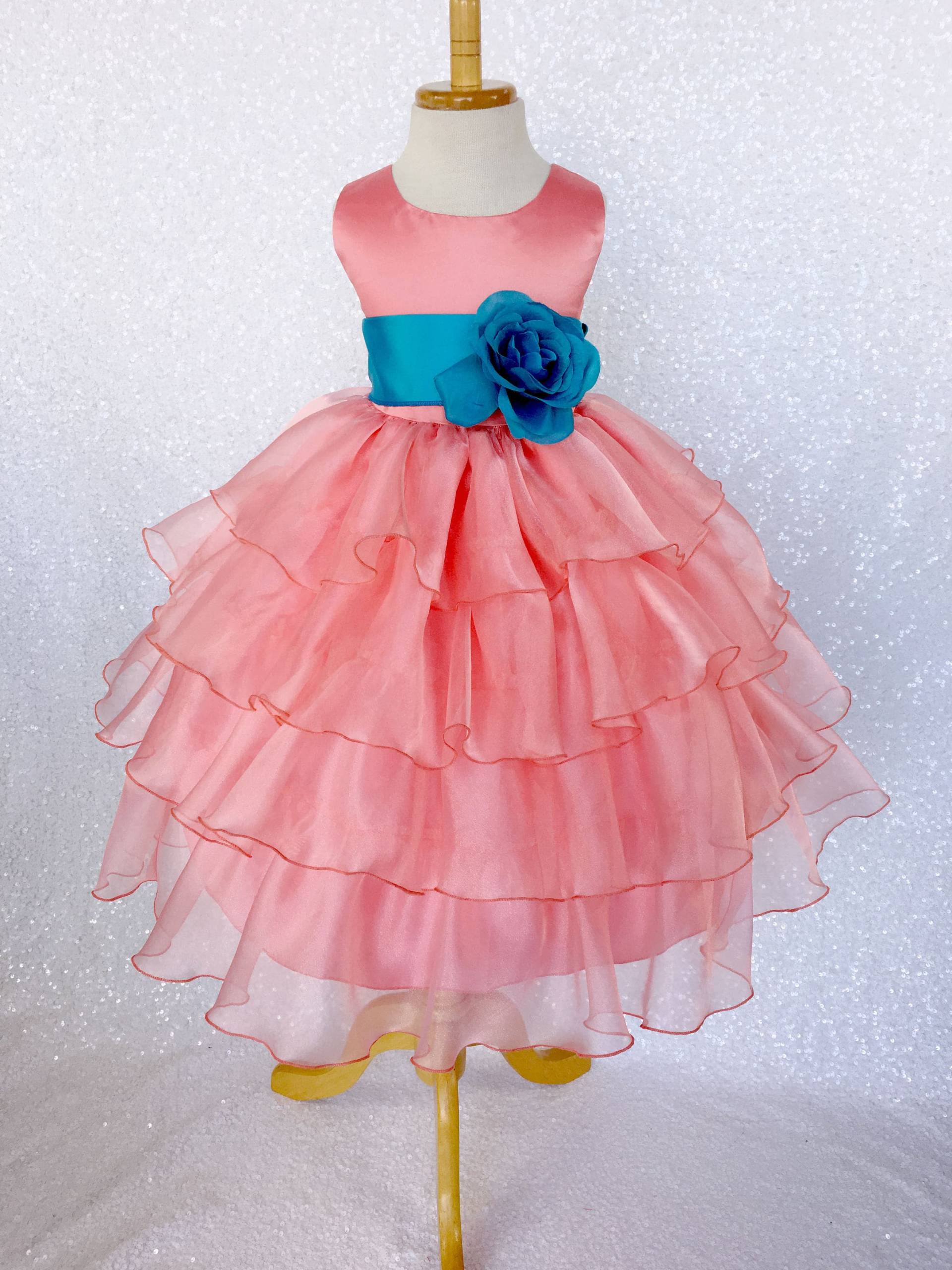 Koralle Rüschen Organza Blumenmädchen Kleid Ostern Frühling Sommer Hochzeit von ToddlersAndTulle