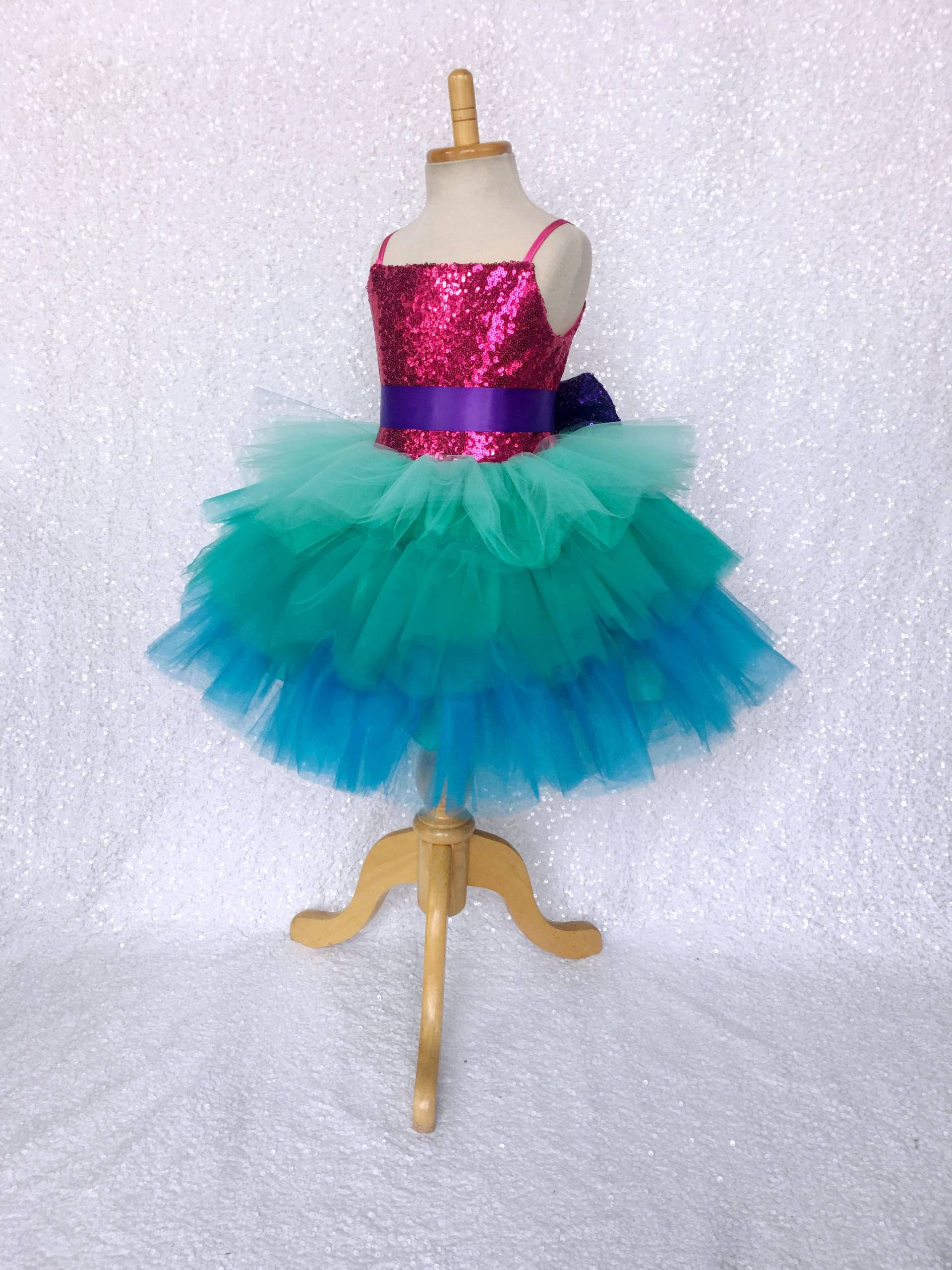 Mermaid Tüllkleid Ärmelloses Paillettenschleifenkleid von ToddlersAndTulle