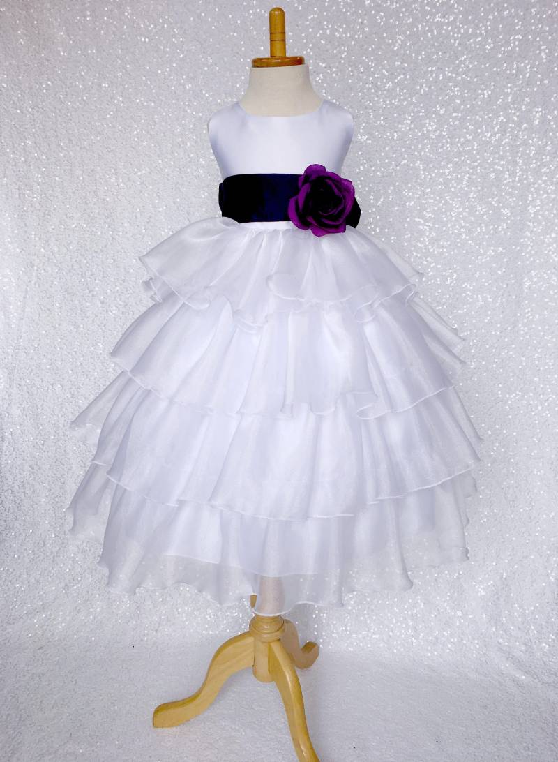 Weiß Geraffte Organza Blumenmädchen Kleid Chic Ostern Frühlings Kleid von ToddlersAndTulle