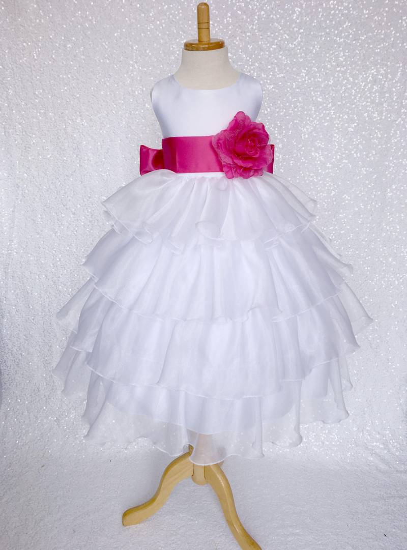 Weißes Rüschen Organza Kleid Ostern, Hochzeit, Brautjungfer von ToddlersAndTulle