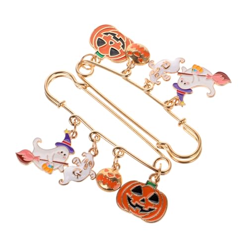 Toddmomy 2 Stück Halloween Broschen Kürbis Brosche Retro Anstecknadel Damen Gruselige Metallbrosche für Halloween Outfits Charmante Brosche für Frauen Kleidungszubehör für Partys von Toddmomy