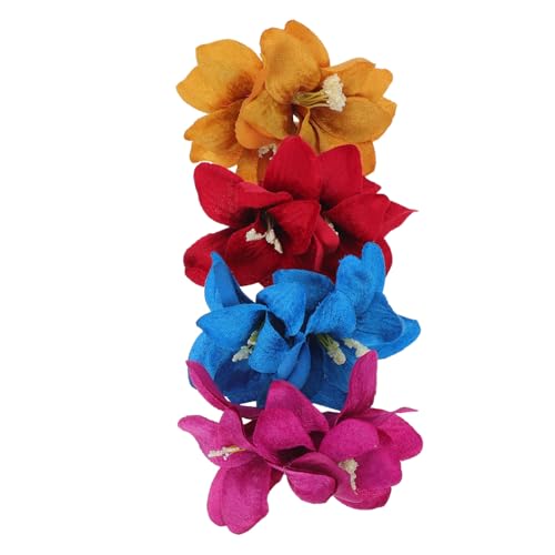 4 Blumen Haarspangen Hawaiianischer Seitenclip Künstliche Blumen Haarspange Tropische Haarnadel Kopfschmuck – Für Sommerurlaub Party Strand Accessoires von Toddmomy