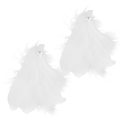 Toddmomy 1 Paar Federkopfschmuck Dekorative Feder-haarspangen Haarspangen Frauen Haarzubehör Abschlussball Haarspangen Federhaarspangen Braut Haarspangen Faserfedern Weiß von Toddmomy