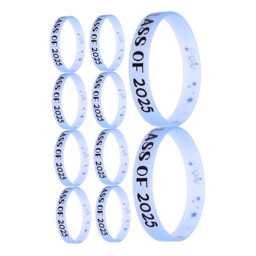 Toddmomy 10 Stück Class Of Silikonarmbänder Nachtleuchtblau Verstellbare Graduation Wrist Bands für Abschiedsgeschenke Partyzubehör und Schulanfang Langlebig von Toddmomy