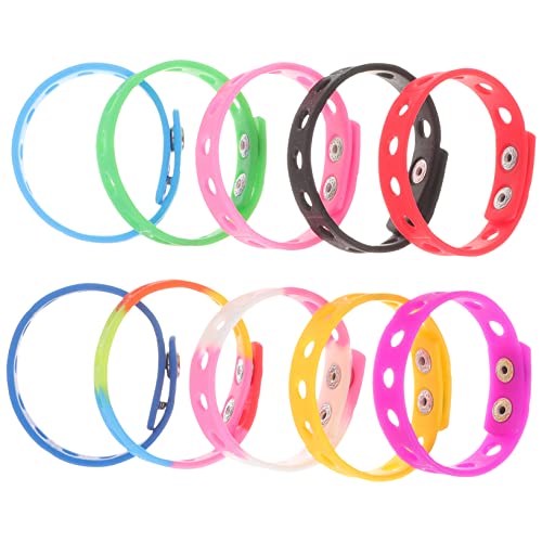 Toddmomy 10 Stück Teiliges Verstellbares Silikonarmband Set Bunte DIY Armbänder für Erwachsene Flexible Langlebige Schmuckaccessoires für Party Basteln und Alltag von Toddmomy