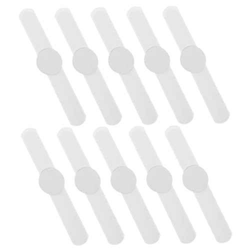 Toddmomy 10 Stück Weiße Schnapparmbänder aus PVC und Metall Wiederverwendbare DIY Slap Bands mit Glatter Oberfläche Hautfreundlich Stabil und Leicht zum Bemalen für Party Mottos von Toddmomy