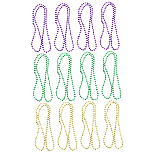 Toddmomy 12 Stück Festliche Halskette und Armband mit Perlen für Karneval Mardi Gras und Partys Gold und Grün Handgefertigtes Dekorationszubehör von Toddmomy
