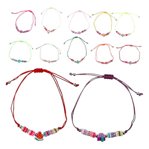 Toddmomy 12 Stück Teiliges Buntes Armband Set aus Weichen Polymer Perlen Leichtes Stapelbares Sommer Schmuckzubehör für Mädchen Freundschaftsarmbänder für Strand und Alltag von Toddmomy