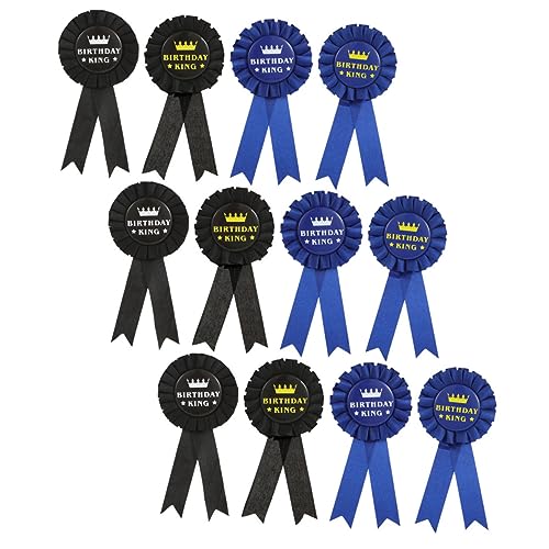 Toddmomy 12 Stück Teiliges Geburtstags Pin Dekorative Partybroschen in Schwarz und Blau mit Gold und Weißer Elegante Anstecker für Jugendgeburtstag Stilvolle Party Deko und Mitgebsel von Toddmomy