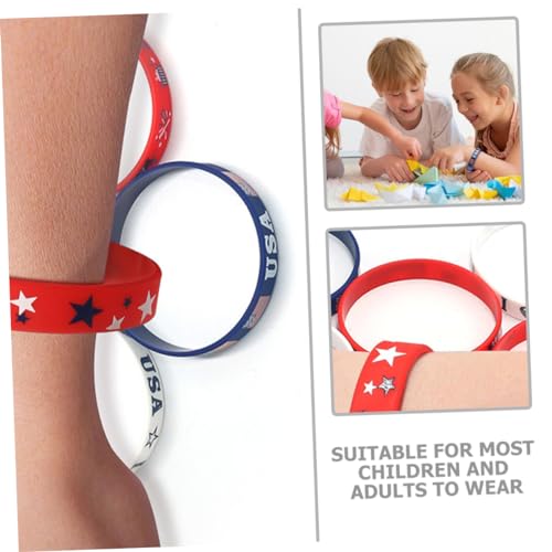 Toddmomy 12 Stück Teiliges Unabhängigkeitstag Silikonarmbänder Bunte Patriotische Partystreifen Flexibel Komfortabel für Gruppenfeiern und Freundesgeschenke von Toddmomy