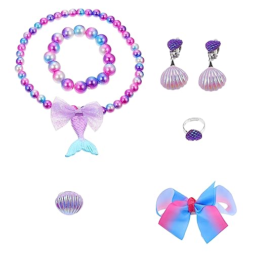 Toddmomy 1Satz Schmuck Set Teiliges Meerjungfrau Accessoire Set mit Halskette Armband Ohrringen Ringen und Mehr für Kindergeburtstage und Partys von Toddmomy