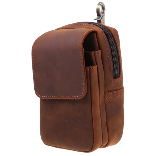 Toddmomy 1stk Gürteltasche Laufende Hüfttasche Sporttelefonhalter Turnbeutel Sport Handytasche Hüfttasche Für Männer Bauchtasche Für Männer Multifunktion Lauftasche Mann Rindsleder von Toddmomy