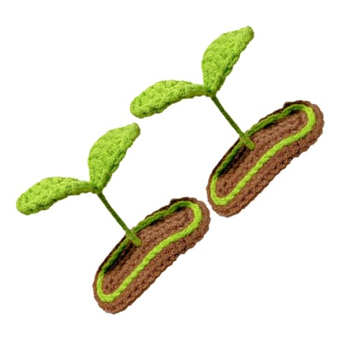 Toddmomy 2 Stück Gestrickte Haarklammern mit Bohnenkeim Design Niedliche Grüne Haarspangen Vielseitige Clips für Haarlängen Süßes Haarschmuck Accessoire für Damen und Mädchen von Toddmomy