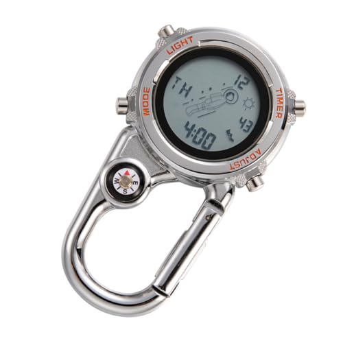 Toddmomy 2 Stück Hakentisch Clip ansehen Trainingsuhr für Frauen Sportuhr Wandern Taschenuhr Clip Watch Männer Digitale Uhr Clipuhren für Männer Kletteruhr Zinklegierungsmaterial Orange von Toddmomy