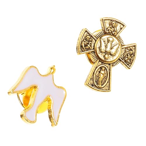 Toddmomy 2 Stück Kleine Legierungsbrosche Weißer Taube Kreuz Design Religiöse Anstecknadel für Damen Spirituelles Schmuckstück für Zeremonien Hochzeit und Festliche Anlässe Teiliges von Toddmomy