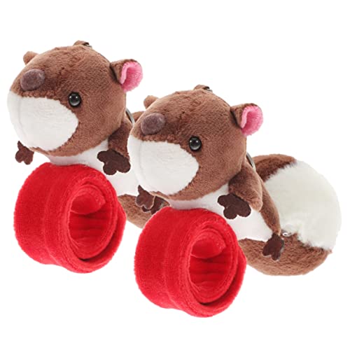 Toddmomy 2 Stück Kuscheltier Eichhörnchen Slap Armband aus Weichem Plüsch Leichtes Kinderarmband zum Schnellen Anlegen Robustes Tier Spaß Accessoire für Geburtstagspartys und Geschenke von Toddmomy