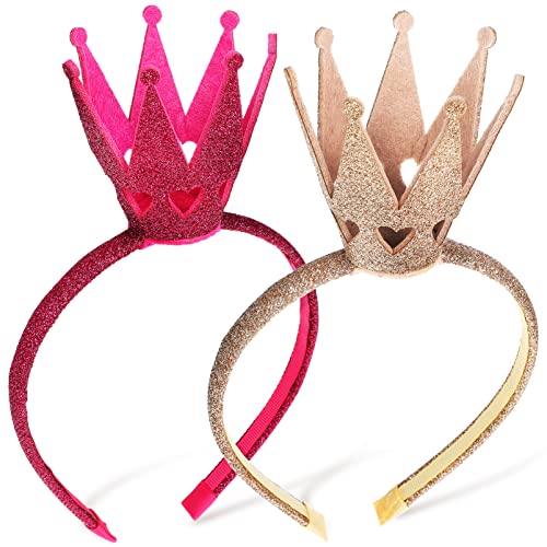 Toddmomy Haarreif Krone 2 Stück Pailletten Krone Stirnbänder Mädchen Kleinkind Kinder Glänzende Krone Haarband Prinzessin Stirnband Kopfbedeckung Hochzeit Geburtstagsgeschenk Krone Stirnband von Toddmomy