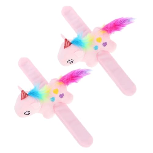 Toddmomy 2 Stück Plüsch Einhorn Slap Armbänder Weiche Klapparmbänder Cartoon Muster Kuschelarmbänder Für Geburtstagsfeiern Partygeschenke Weiches Material Sicher Und Langlebig von Toddmomy