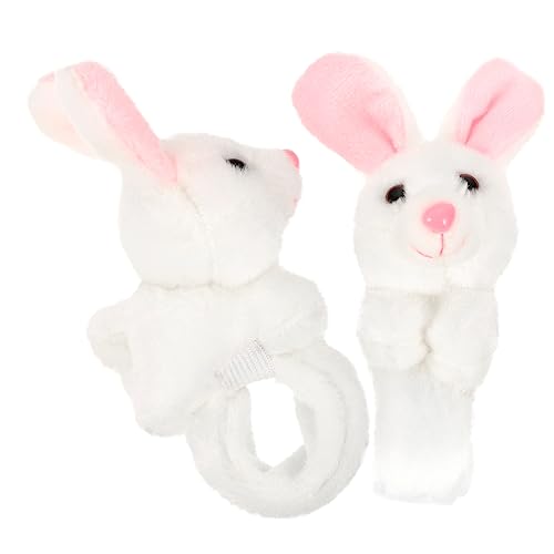 Toddmomy 2 Stück Plüsch Handgelenk Bänder Kinderparty Animal Slap Bracelets mit Süßem Hasenmotiv Weiche Stofftier Armbänder als Geburtstags Mitgebsel für Jungen und Mädchen von Toddmomy