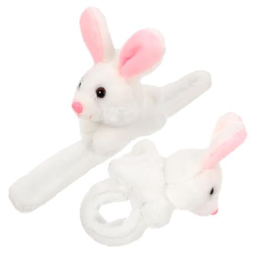 Toddmomy 2 Stück Plüsch slap armband mit Süßem Hasenmotiv Flexible Kinderarmbänder für Geburtstag Schulprojekte Party goodie bags Weiches Angenehmes Material als Mitgebsel und von Toddmomy