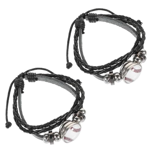 Toddmomy 2stücke Geflochtene Baseball Armbänder Stilvolle Baseball Perlen Armbänder Damen Herren Handgelenk Schmuck von Toddmomy