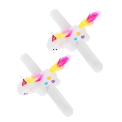 Toddmomy 2 Stück Teiliges Plüsch Einhorn Schnapparmband Dekoratives Armband aus Weichem Plüsch und PP Baumwolle Kinderfreundlich Kuscheliges Partyzubehör für Kindergeburtstag Kostüm und von Toddmomy