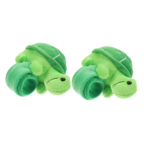 Toddmomy 2 Stück Teiliges Plüsch Schildkröten Slap Armband Cartoon Tiermotiv Weiche Kuscheloberfläche Hautfreundlich Leichtes Party Armband für Erwachsene Dekoration von Toddmomy