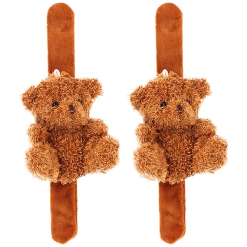 Toddmomy 2 Stück Tiermotiv Slap Armbänder Plüsch Bär Handgelenk Band Party Dekoration und Geschenkidee für Braun für Geburtstagsfeiern und Feste von Toddmomy